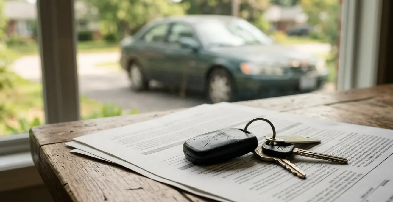 Clés de voiture et documents d'assurance avec des véhicules en arrière-plan symbolisant les choix de garanties automobiles
