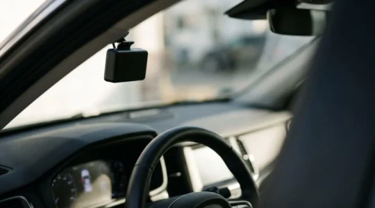 Conducteur au volant face à un dilemme entre économie et surveillance avec boîtier télématique